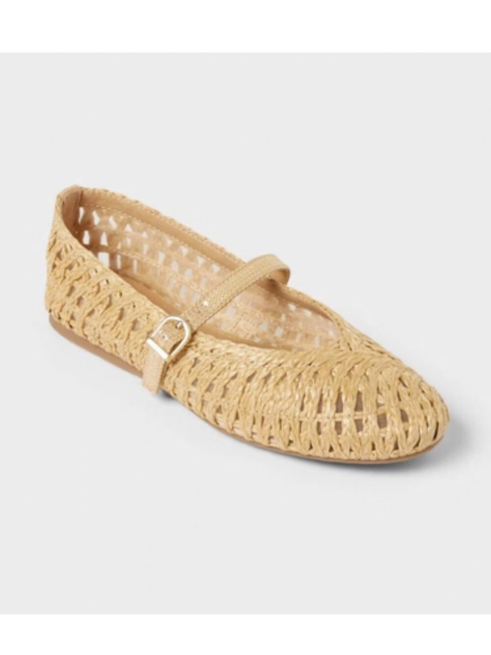 Women’s Myla Raffia Flats with Memory Foam Insole - A New Day 9.5